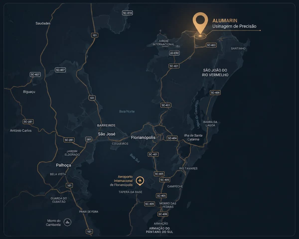 Mapa · Alumarin no Norte da Ilha de Florianópolis
